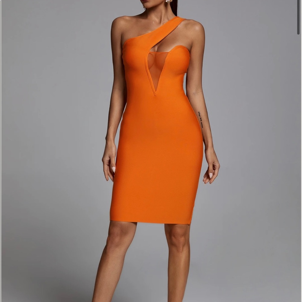 Orange bandage dress